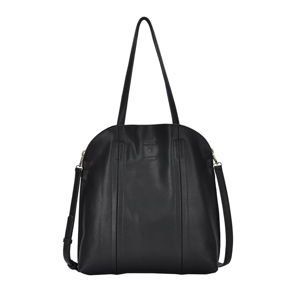 Antik Kraft Black Leather Tote Bag